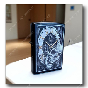 정품 미개봉 새 지포라이터 29854 SKULL CLOCK DESIGN