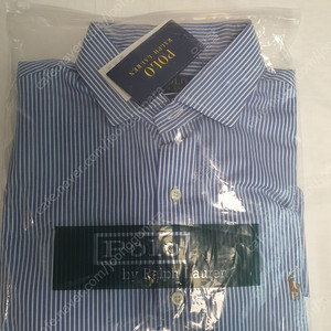 9.9만 폴로 스트라이프 슬림핏 블루 드레스 셔츠 105 16 L