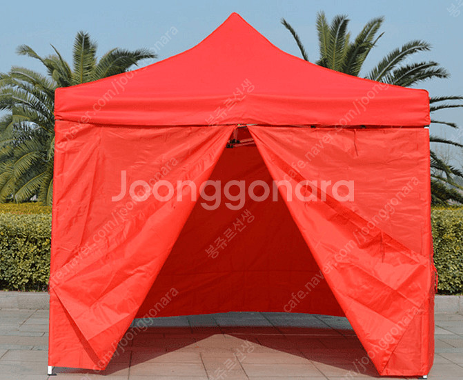 3*3 캐노피텐트 고급사양 프레임 사면바람막이포함 새상품 / 빨강,파랑중 선택가능--0