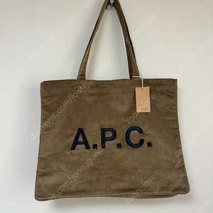 새상품 23FW APC 코듀로이 자수 토트백 카멜