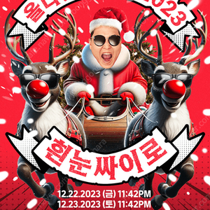 12/22 싸이 연말콘서트 올나잇스탠드 흰눈싸이로