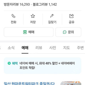 원마운트 워터파크 대인1+소인1