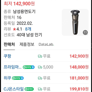 필립스 전기 면도기 SkinIQ 5000시리즈 S5589/95 미개봉 새제품 + 교체헤드1 + 교체날7개