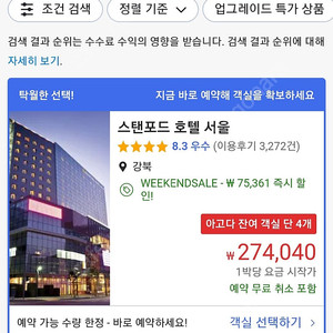 스탠포드호텔 서울 12월24일 양도합니다 (크리스마스 이브) 스탠다드 더블-마포 15에 급처합니다