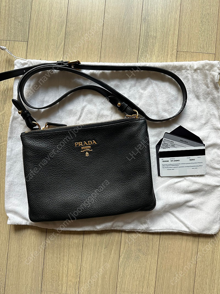 프라다 더블지퍼크로스백 정품--0
