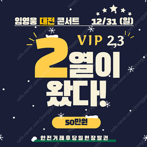 [50만원] 임영웅 대전 12/31 막콘 VIP2,3 2열