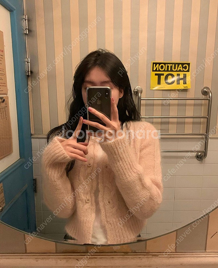 르플레인 모헤어 가디건 택달린 새상품--0