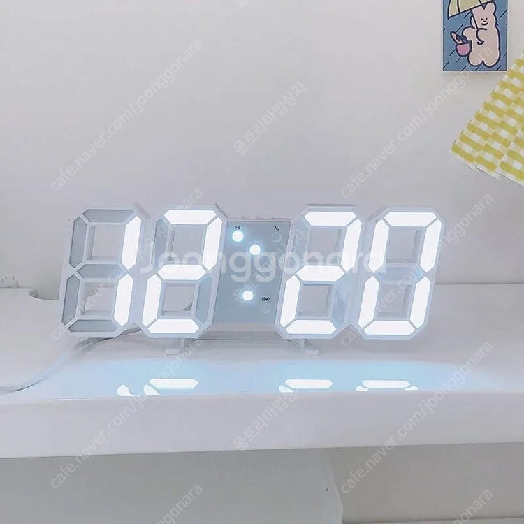 3D 디지털 LED시계 탁상 벽시계 온도표시 소리반응--0