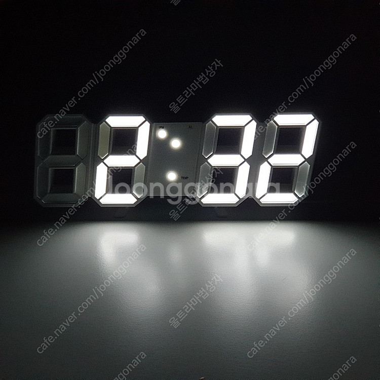 3D 디지털 LED시계 탁상 벽시계 온도표시 소리반응--2