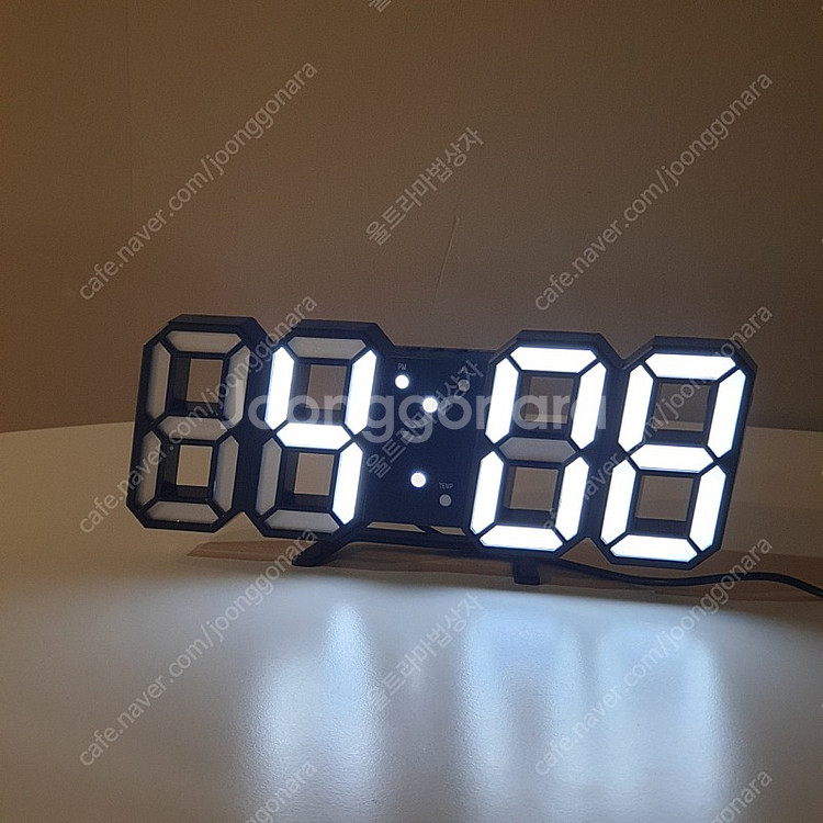 3D 디지털 LED시계 탁상 벽시계 온도표시 소리반응--3
