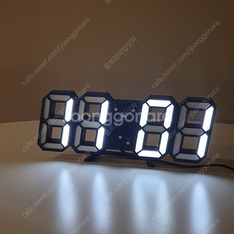 3D 디지털 LED시계 탁상 벽시계 온도표시 소리반응--4