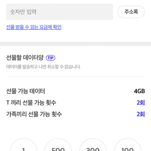 SKT 데이터 2기가 3000원