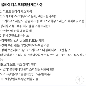 휘닉스파크 올데이 프리미엄 패키지 티켓 판매