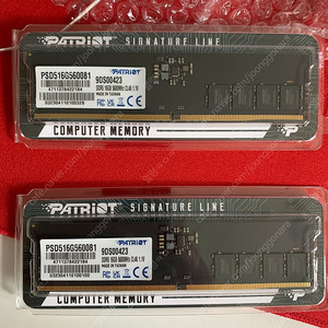 패트리어트 ddr5 16GB PC5-44800 CL46 SIGNATURE 5600MHz 2개 팝니다.