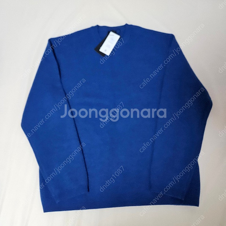 무탠다드 / 미니멀 크루넥 니트 / 블루 L (새상품)--0