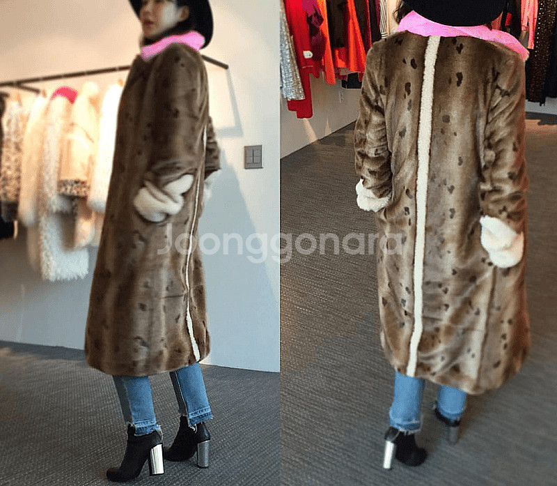 래비티 에디션 핑크카라 레오파드 페이크퍼--2