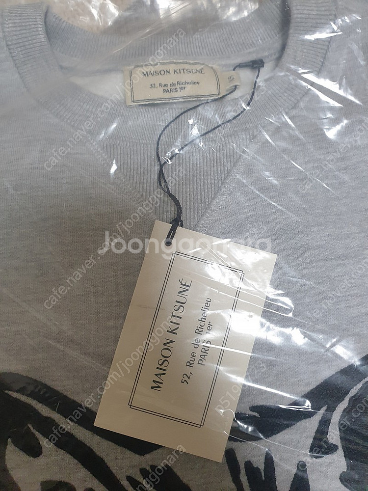 메종키츠네 빅헤드 폭스 기모 맨투맨 티셔츠 새상품--5