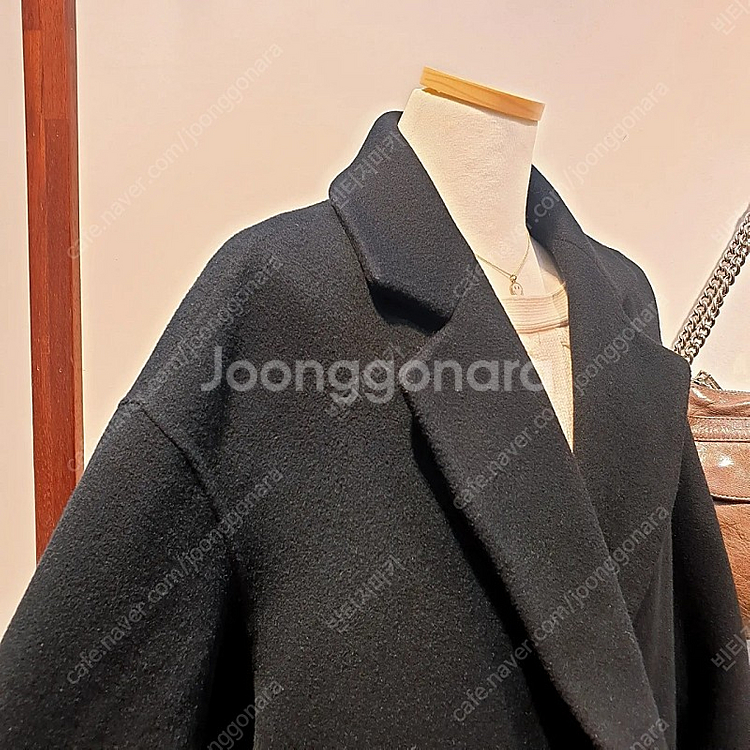 시스템 핸드메이드 오버핏 블랙 울 코트--4