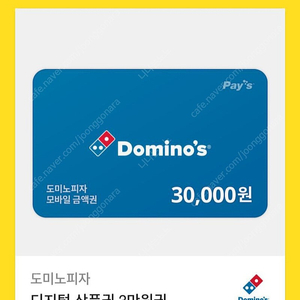 도미노피자 3만원권 25000원에 판매합니다.