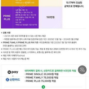 휘닉스 미등록 프라임 시즌패스