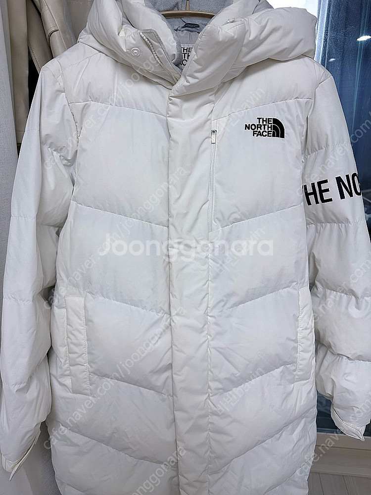 노스페이스 롱패딩 화이트 100 L 드라이 완료--1