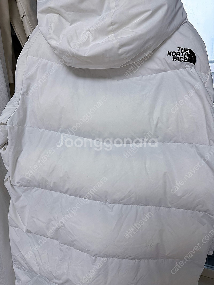 노스페이스 롱패딩 화이트 100 L 드라이 완료--2