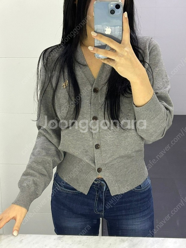 제너럴아이디어 에센셜 가디건 그레이 l--0