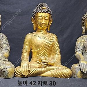 황동 불상 3분 일괄 65만원 (높이 42cm)