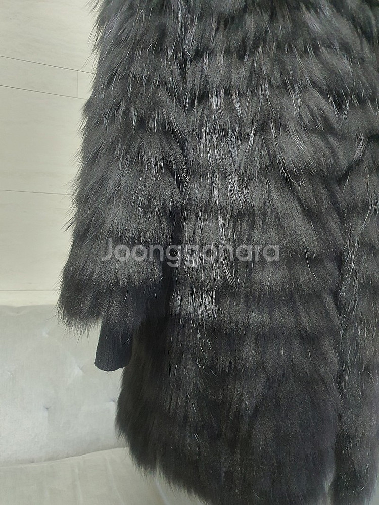 양가죽.여우털 라쿤 니팅퍼 자켓--3