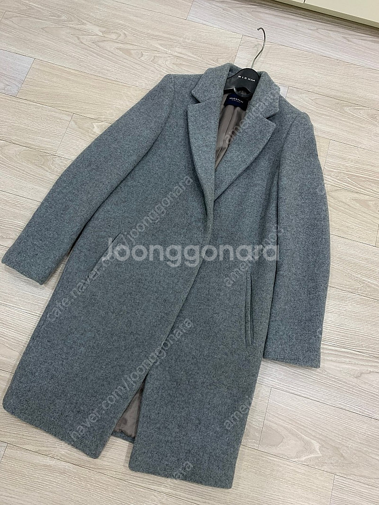 고급오피스룩 모조에스핀 그레이 하프코트--2