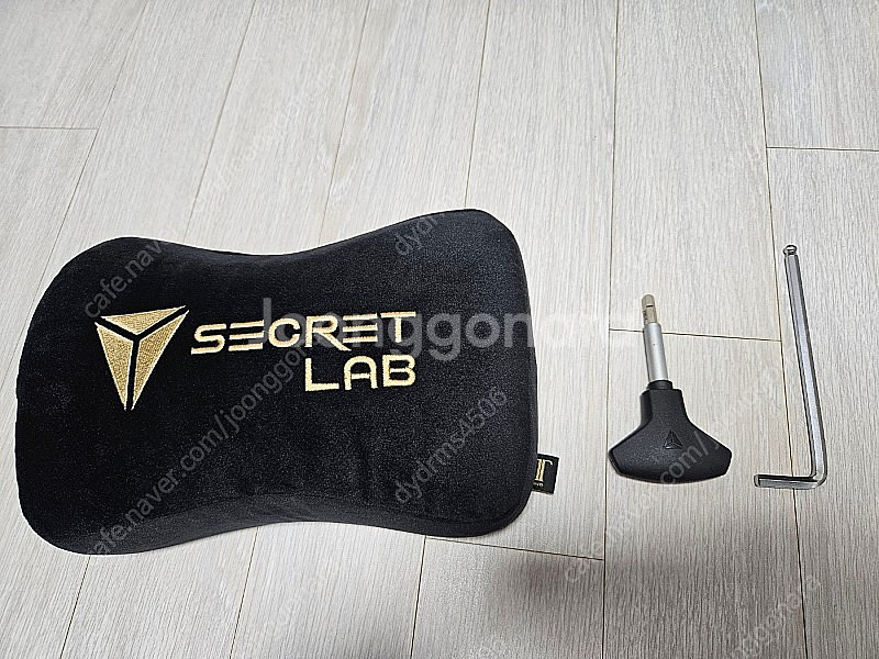 시크릿랩 타이탄 에보2022 스텔스 가죽 R 사이즈 게이밍 의자 + 럼버 필로우 프로 + 테크노젤 암레스트--4