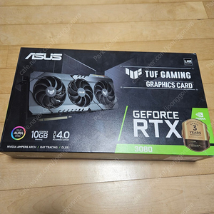 ASUS RTX 3080 TUF 10GB LHR 판매합니다 (메탈패드 커스텀)