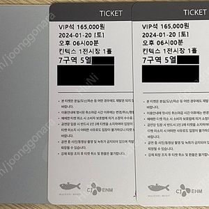 임영웅 고양 콘서트 1/20(토) VIP 7구역 5열 2연석