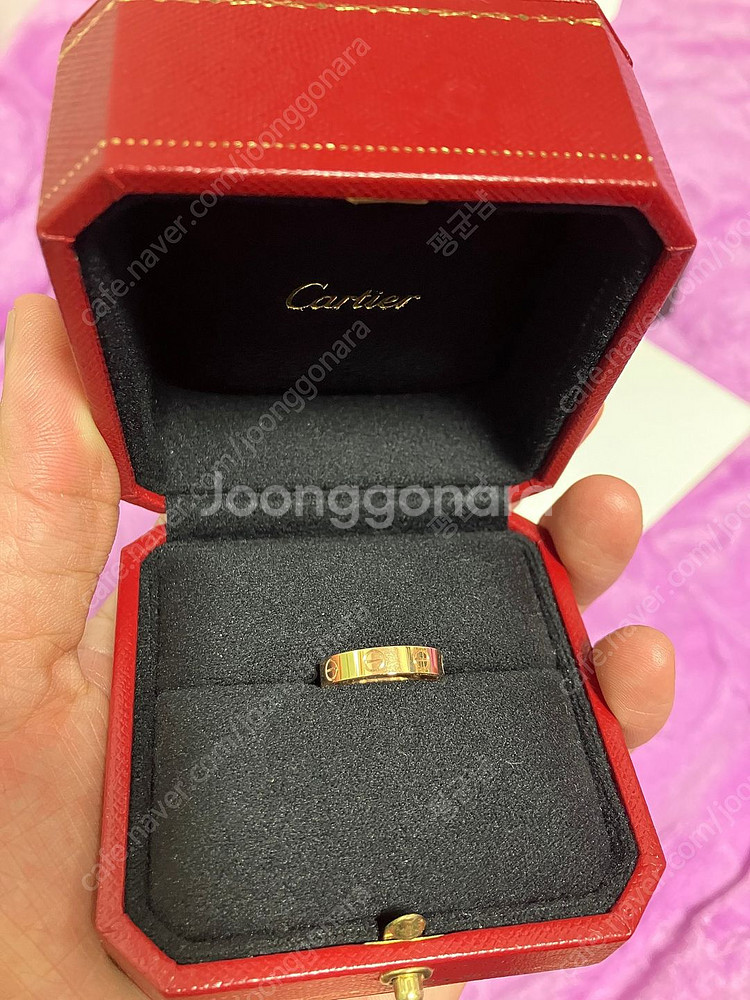 [새제품] 까르띠에 러브링 (LOVE) 웨딩밴드 핑크골...--1
