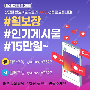 인스타그램 팔로워 1만명 2만원에 판매합니다!