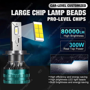 [부산]LED H7 전조등 6000k화이트 300와트 30000루멘 새제품 70000원 팝니다