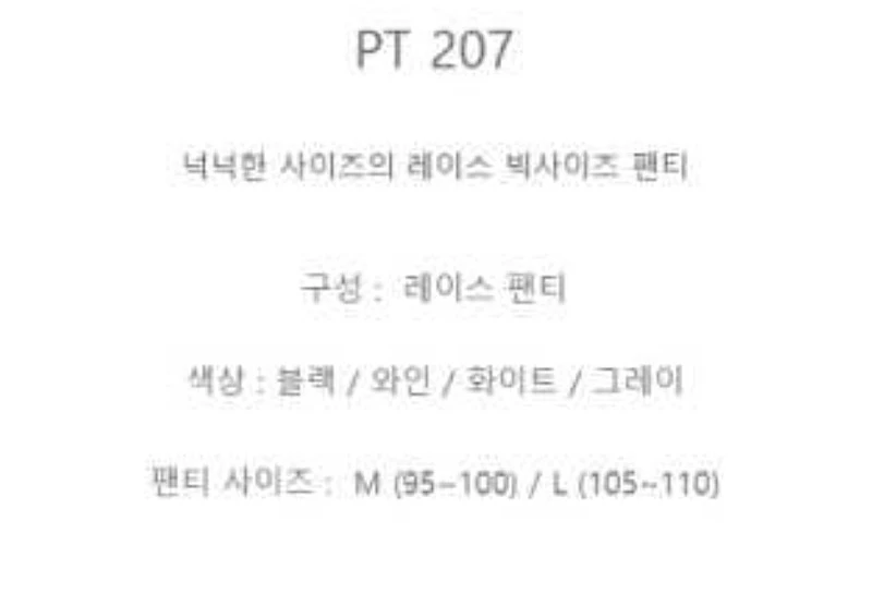 BiG 레이스 여성팬티 95-100 105-110사이즈 여성속옷 레이스팬티 레이스팬티 여성속옷 이미지