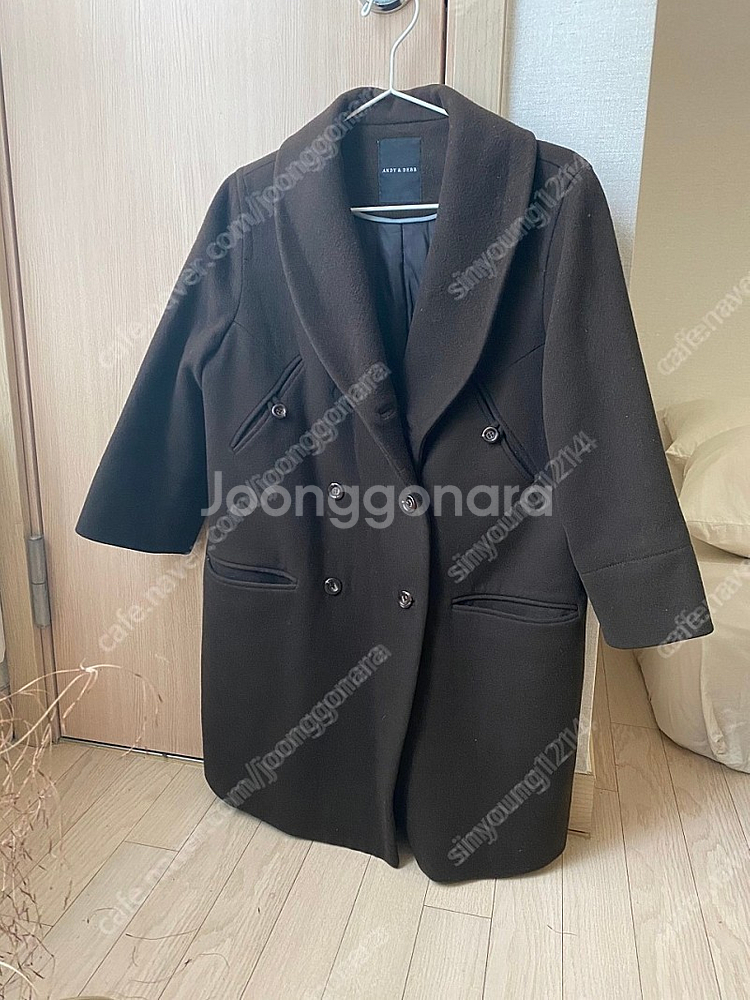 앤디앤뎁 다크브라운 울 100코트--0