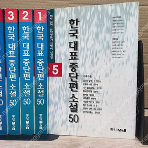 한국 대표 중단편 소설 50 (1~5 총5권세트) 중앙일보사 | 1999년 3월 희귀서적/ ,보관상태 양호/배송비포함