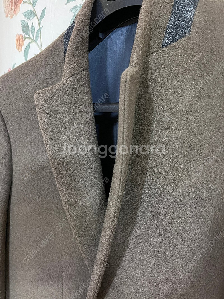 타임옴므 브라운 울캐시미어블렌드 코트 95 팝니다.--1