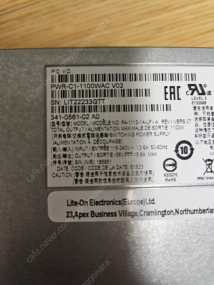 Cisco C3850 파워 서플라이 PWR-C1-1100WAC 헐값에 판매합니다--2