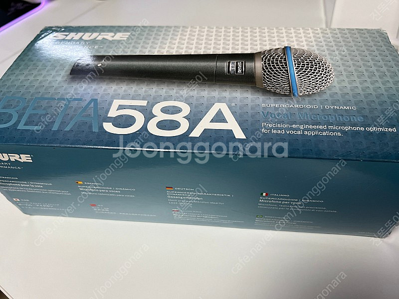 슈어 sm58(스위치) + XLR케이블 팝니다.--2
