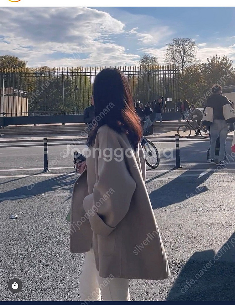 한스스타일 머플러 핸드메이드 코트 베이지 새상품77--2