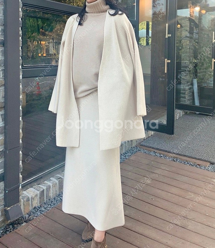 (새상품) 캐시 울 가디건 스커트 셋업--0