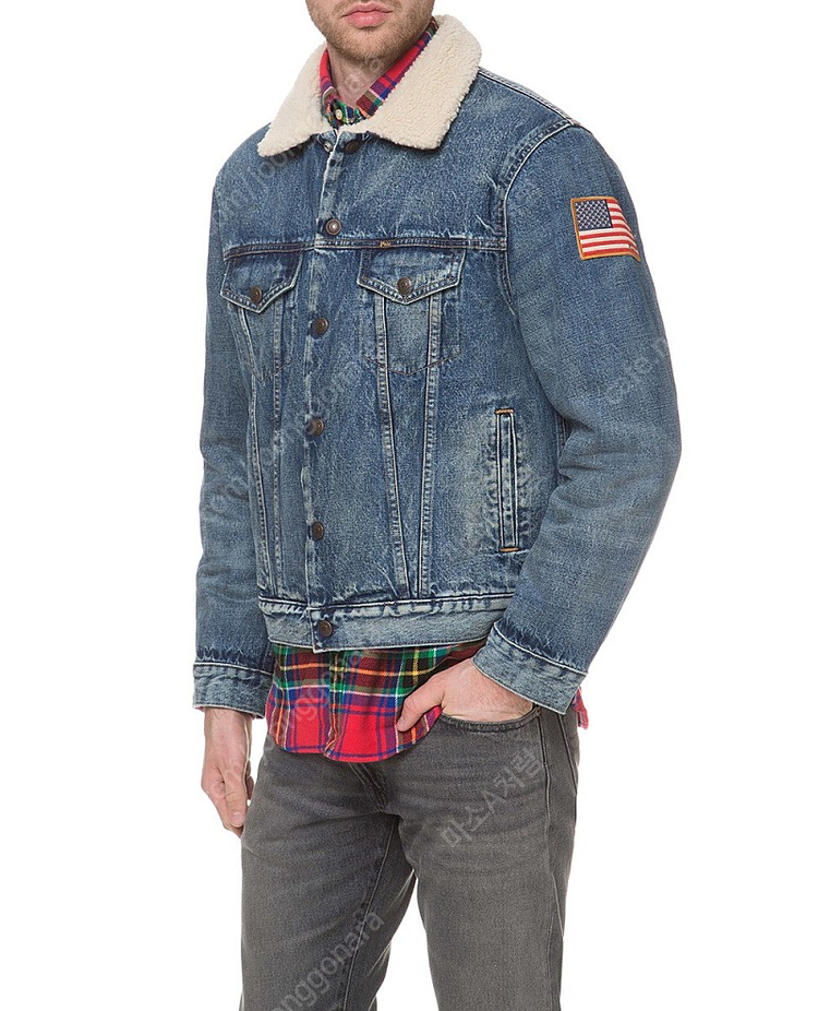 폴로 랄프로렌 청자켓 양털 트러커 데님 미사용 새상품 이미지