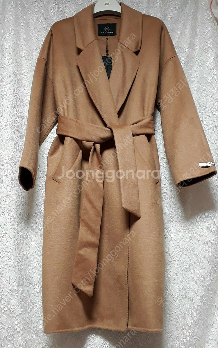 새상품 울90% 핸드메이드 롱코트--0