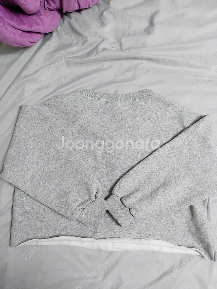 여성 크롭 기모 맨투맨 55~66 겨울티셔츠 트레이닝상의--4