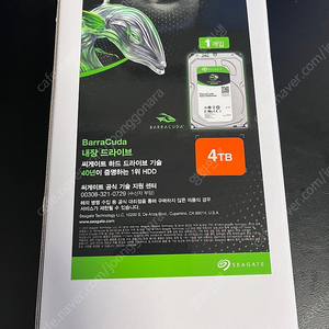 Seagate BarraCuda 4TB 5400/256M 새제품