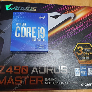 i9 10900k + 기가바이트 z490 AORUS Master 판매합니다.