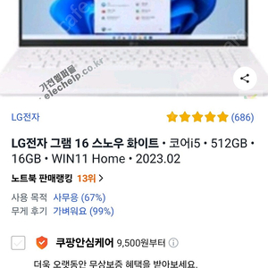 lg그램 16 16Z90R-GA56K 스노우화이트 미개봉